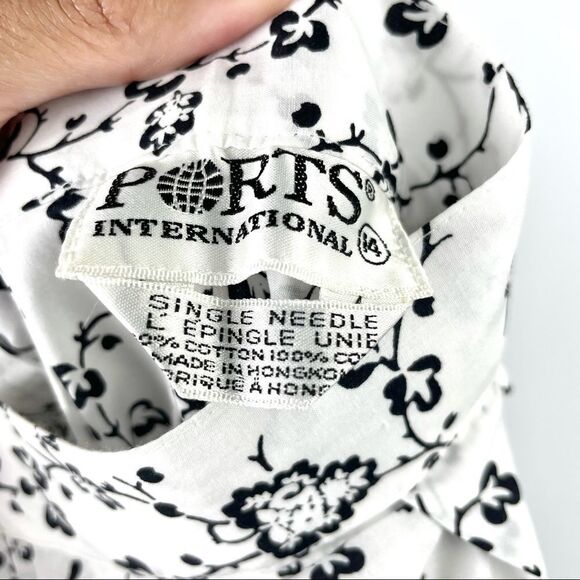 Nwt Deadstock Vintage Ports International White Floral Skirt Size 14 (L) - Picture 5 of 6